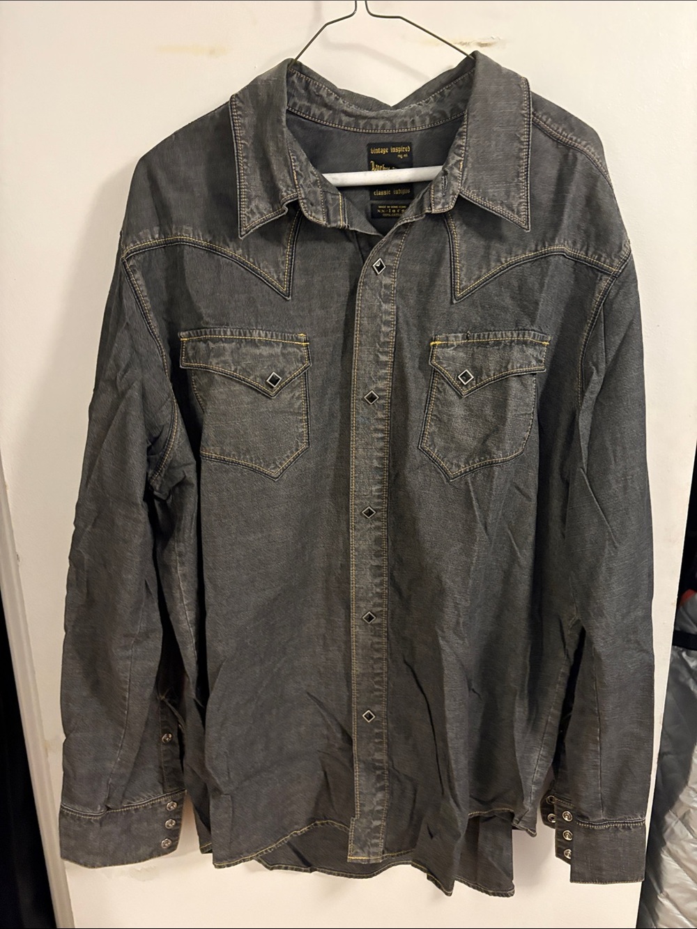 Lucky Brand Men's Washed Gray Western Shirt Jacket